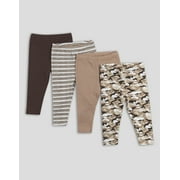 Hanes Flexy Baby Knit Pull-On Pants, 4-Way Stretch, Boys \u0026 Girls, 4-Pack Bw5 Assortment 18M-24M